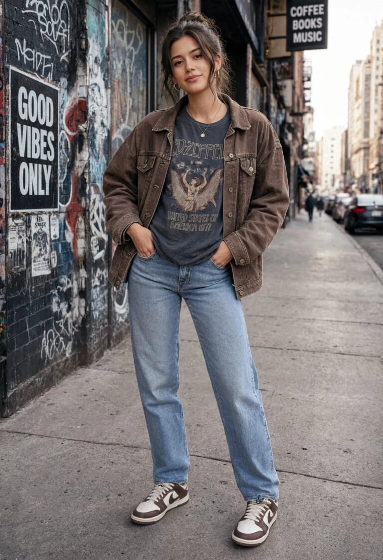14 Brown Denim Jacket Outfit Ideas You’ll Love